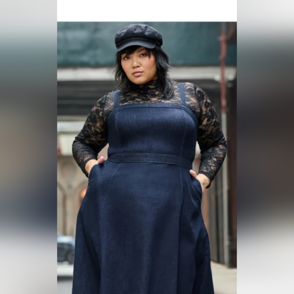 Torrid Dark Blue Midi Dress with Pockets